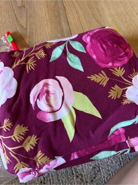 Floral Burgundy Rose Print fabric